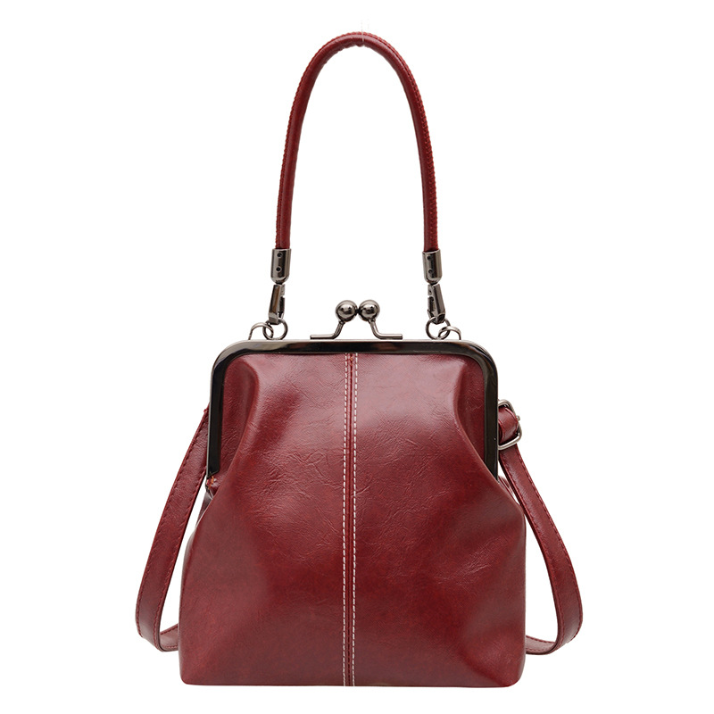 Women's Kiss Lock Crossbody Bag with Top Handle