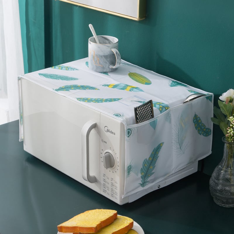 🌸 Waterproof Print Fridge Dust Cover with Storage Pockets, 3 Sizes for Fridge & Microwave