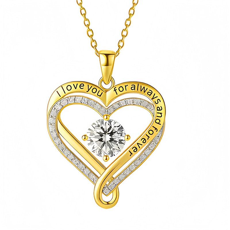 Sparkling Intertwined Heart Necklace