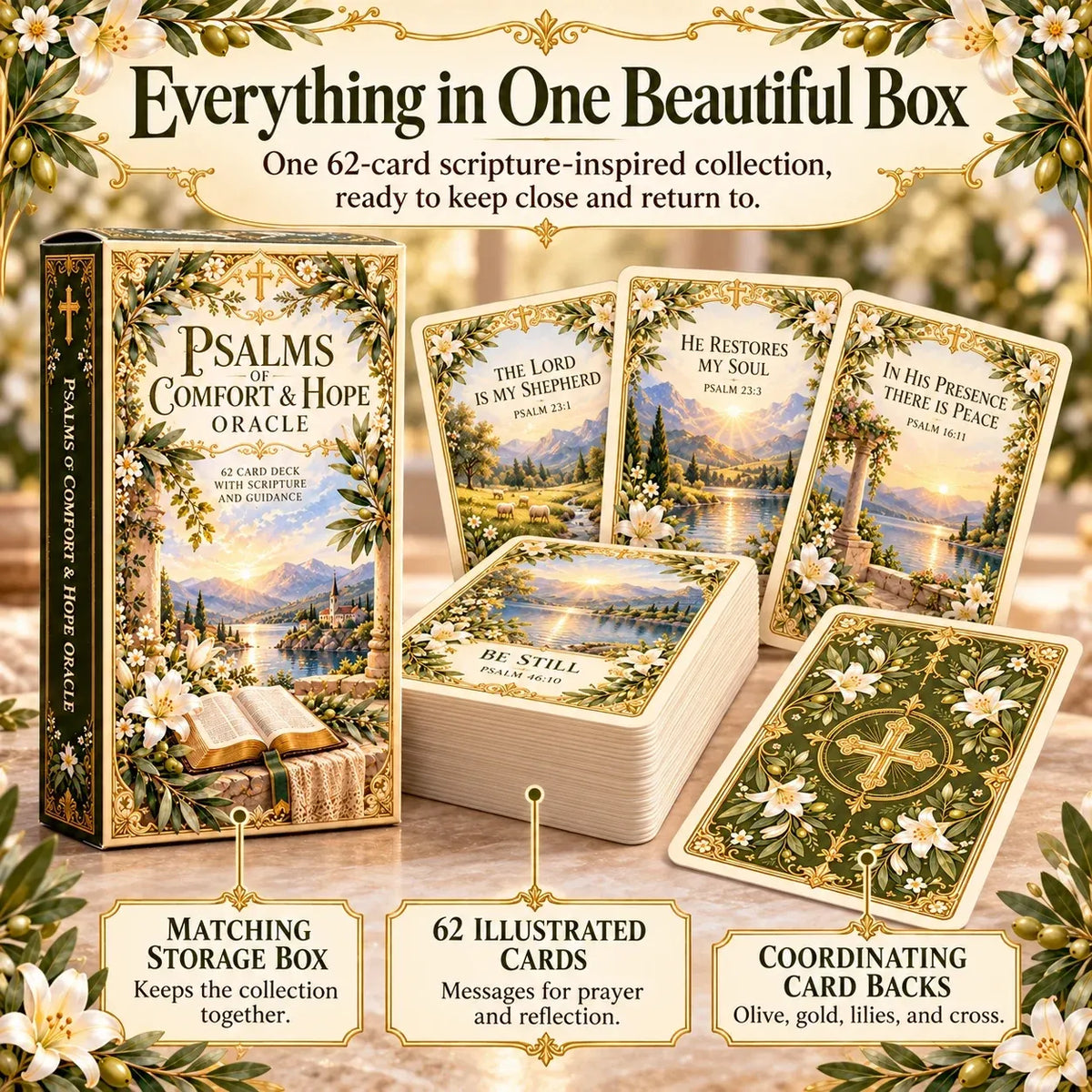 ✝️ Grace In His Word 62-card Scripture Deck | Daily Faith, Prayer & Reflection 📖
