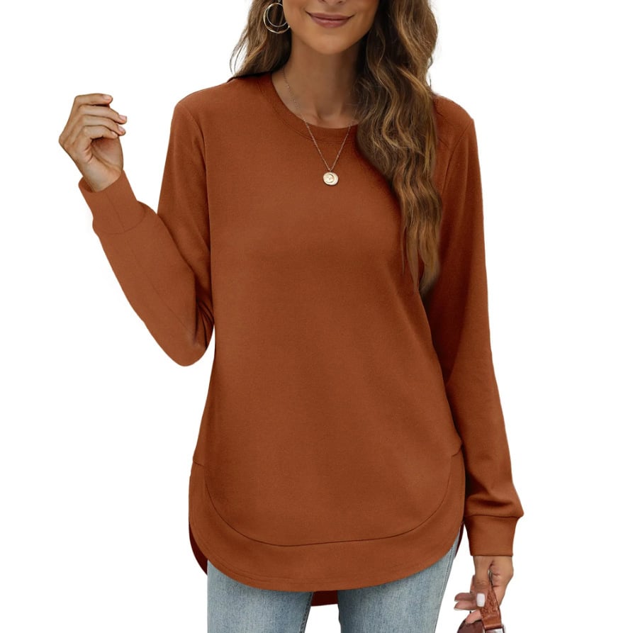 ⏰Hot Sale-Women's Sweatshirt Crewneck Curved Hem