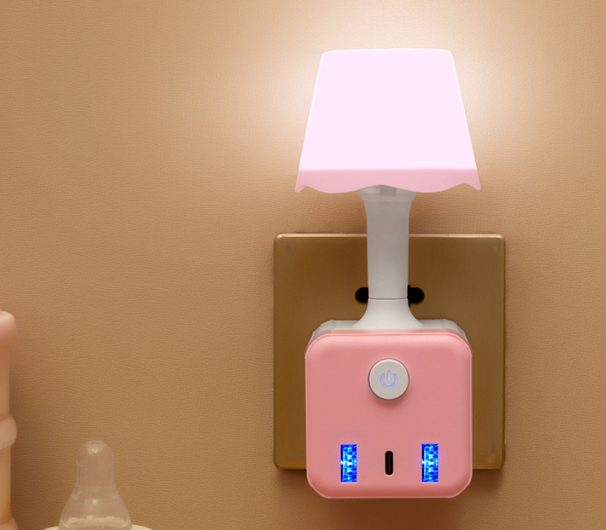 ☁️2-in-1 Cube Socket LED Night Lamp💡