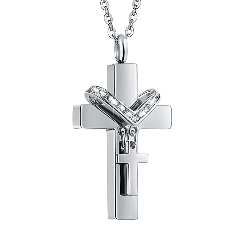 CROSS PENDANT FOR ASHES HOLY WATER