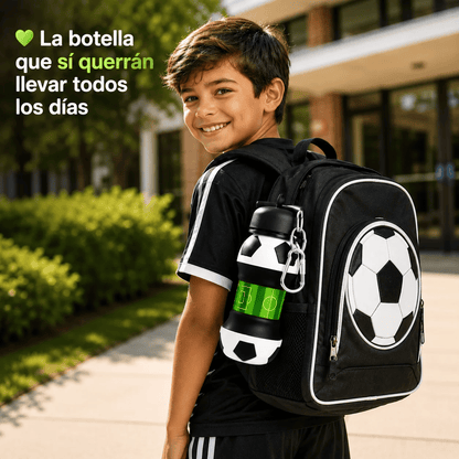 Football Water Bottle 2-in-1 Foldable – Soccer Ball Design for Kids