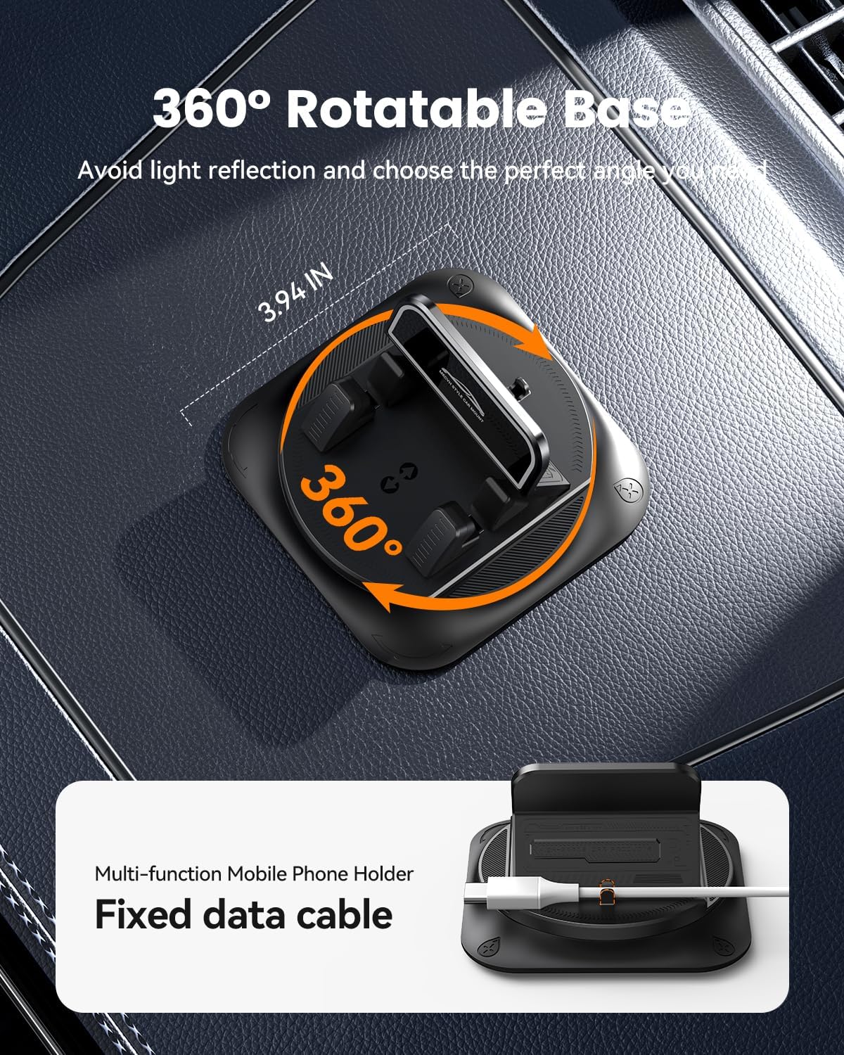 Car phone holder 360 degree rotation, suitablefor car navigation in-car dashboard
