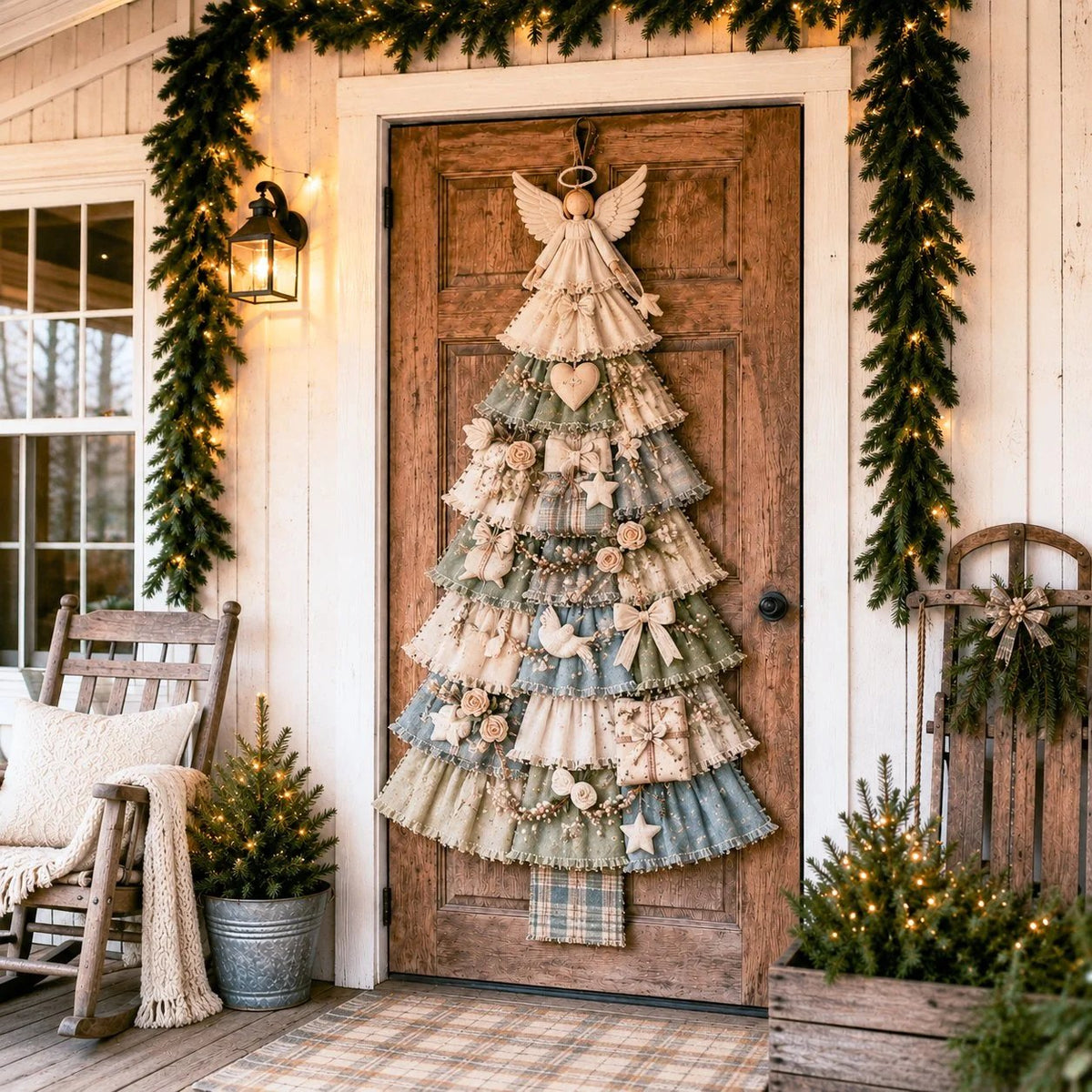 🎄Beginner-Friendly DIY Oversized Patchwork Christmas Tree Door Hanging Kit💕