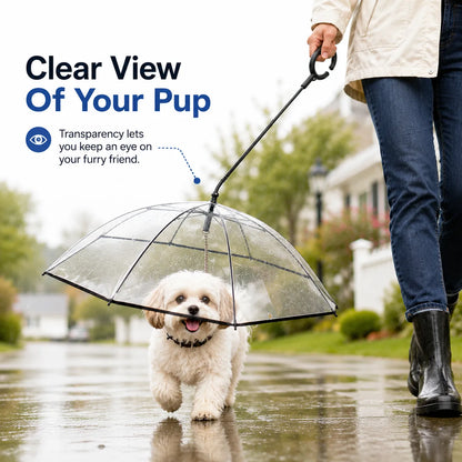 ☔ Transparent Dog Umbrella For Rainy Walks