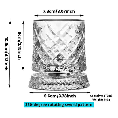 🔥Luxury 360° Spinning Crystal Glass