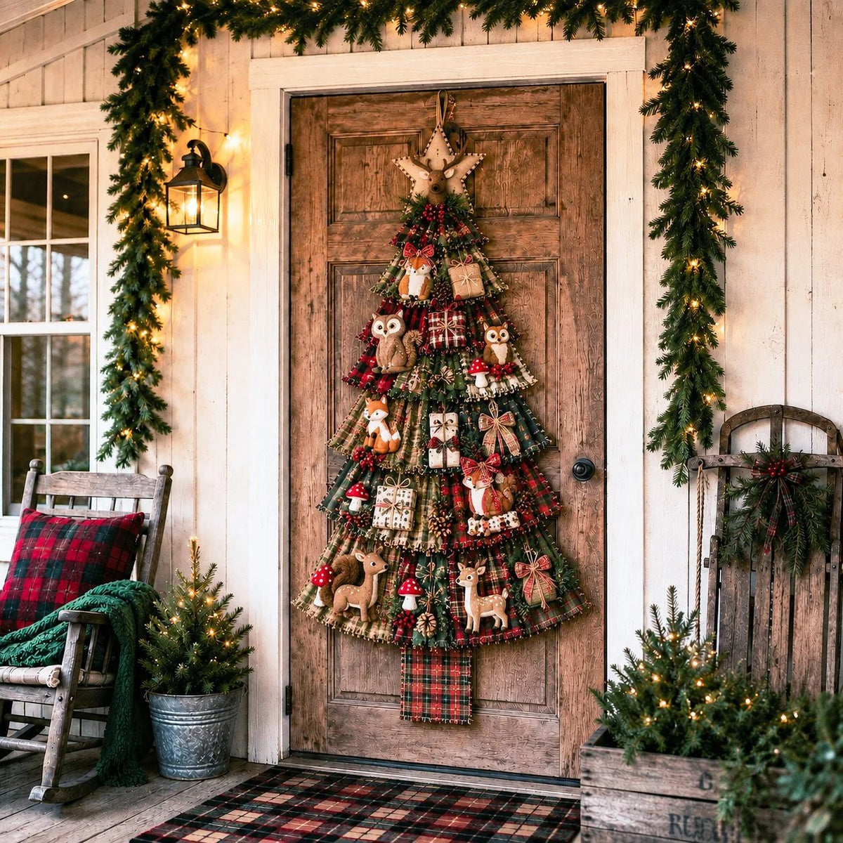 🎄Beginner-Friendly DIY Oversized Patchwork Christmas Tree Door Hanging Kit💕
