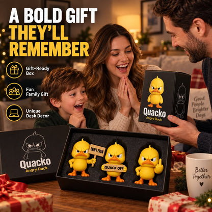 Quacko Angry Duck Collection – Sarcastic Desk Figurines, Funny Decor for Office Workspace & Home Shelves