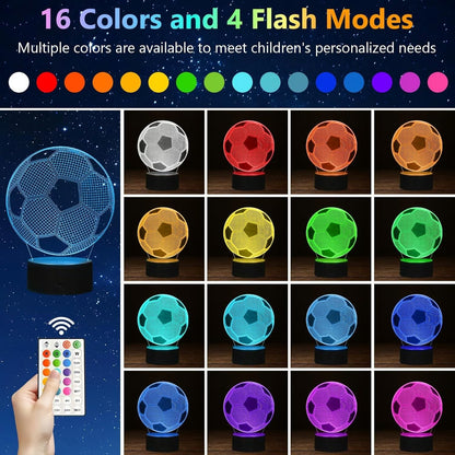 Soccer 3D Optical Illusion Night Light LED Desk Lamp