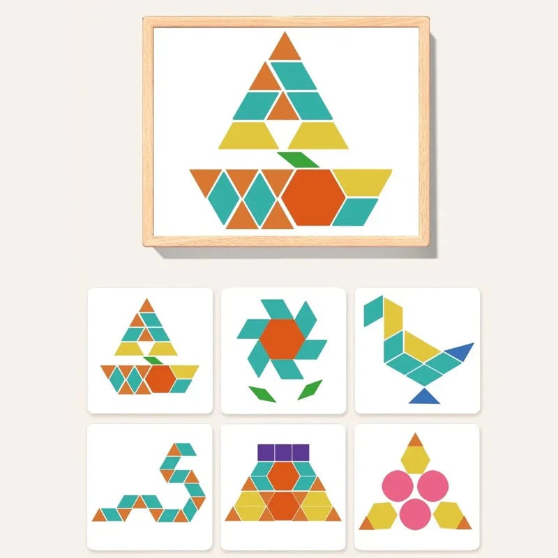🎁Early Christmas Sale 🔥Wooden Magnetic Pattern Block Puzzle Set🧩