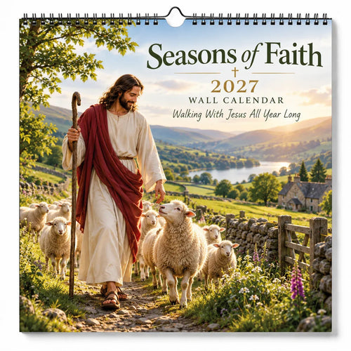 ✝️ 2027 Seasons of Faith Wall Calendar | 12 Months of Christian-Inspired Artwork, Peaceful Countryside Scenes & Shepherd Imagery for Home, Prayer Spaces & Meaningful Gifts 🌿