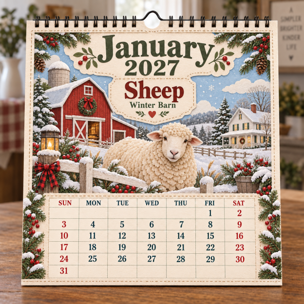 🐄 2027 Farm Animals & Country Life Wall Calendar