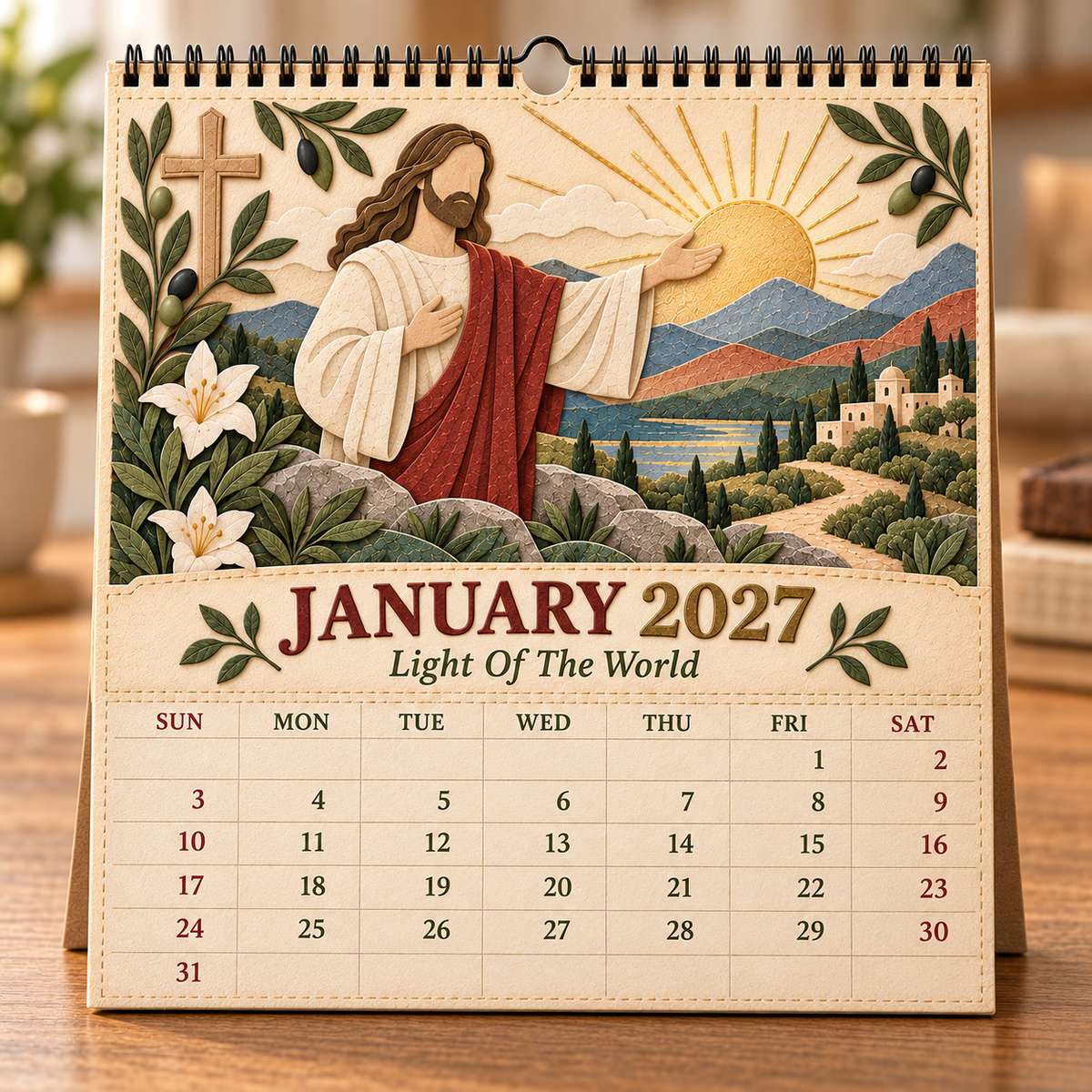 ✝️ 2027 A Year With Jesus Wall Calendar