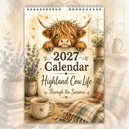 🎉2027 Highland Cow Life Calendar