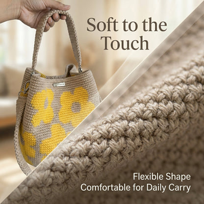 Handcrafted Crochet Bag With Flower