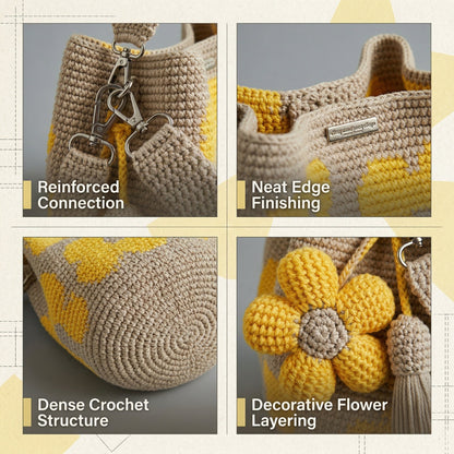 Handcrafted Crochet Bag With Flower