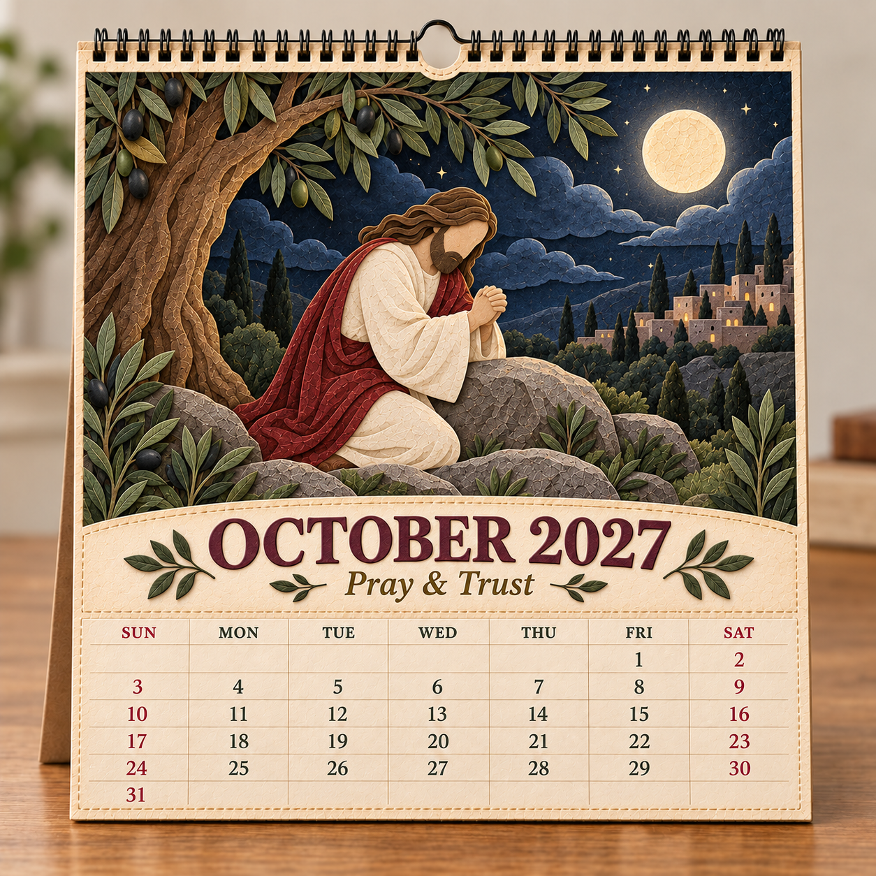 ✝️ 2027 A Year With Jesus Wall Calendar