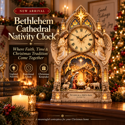 🔥Last Day 49% OFF🌟Bethlehem Cathedral Nativity Clock⏰