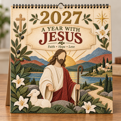 ✝️ 2027 A Year With Jesus Wall Calendar