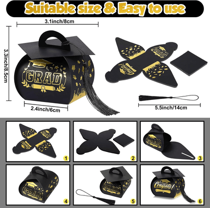 🔥🔥2026 Graduation Candy Box with Tassel Table Centerpieces-Graduation Cap Gift Boxes🎁