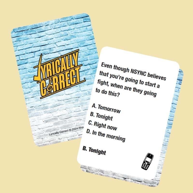 🎶Lyrically Correct Pop Quiz 90s & 2000s Edition Music Trivia Game
