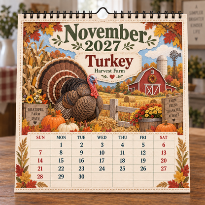 🐄 2027 Farm Animals & Country Life Wall Calendar