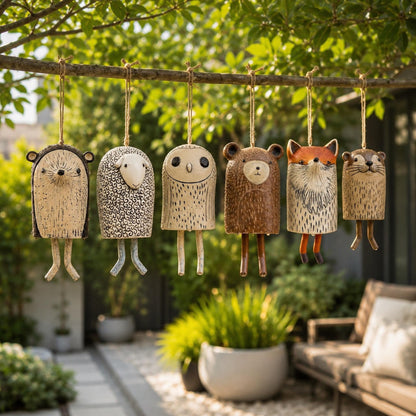 Handmade Whimsical Animal Wind Chime Ornaments
