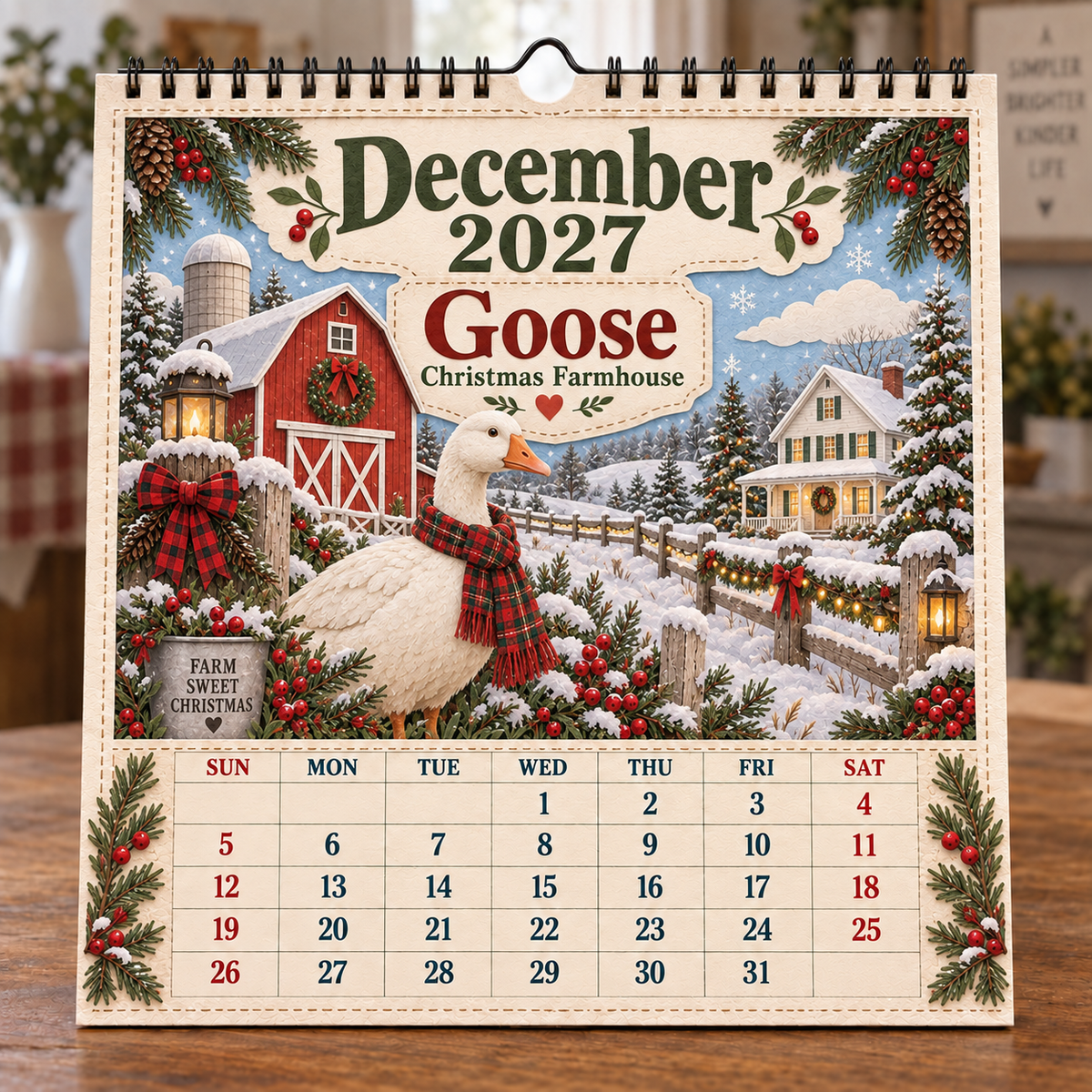 🐄 2027 Farm Animals & Country Life Wall Calendar