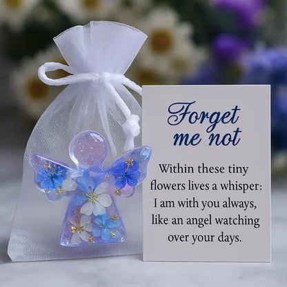 🪽Forget Me Not Dried Flower Angel Keepsake - Timeless Gift for Remembrance, Comfort & Hope
