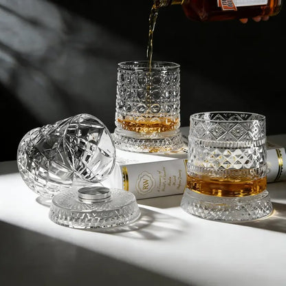 🔥Luxury 360° Spinning Crystal Glass