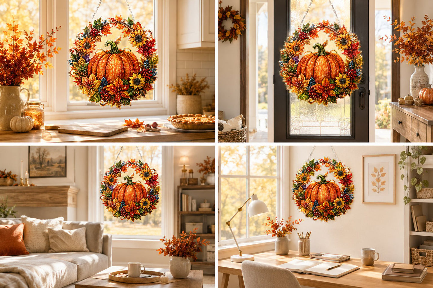 🍂✨Autumn Harvest Pumpkin Diamond Art Hanging Ornament Kit