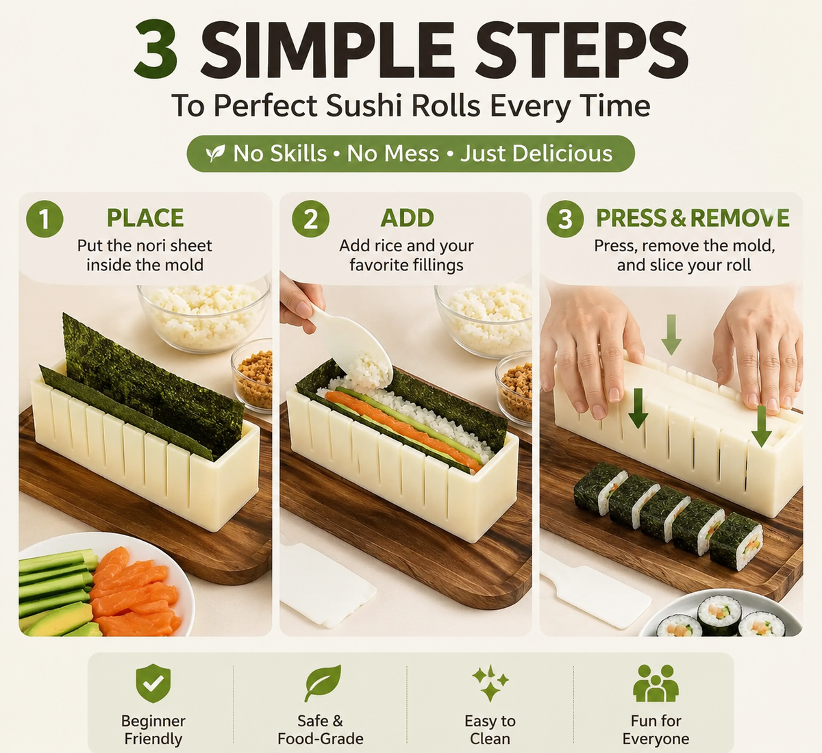 🍣  Sushi Maker Mold – Perfect Homemade Rolls Made Easy