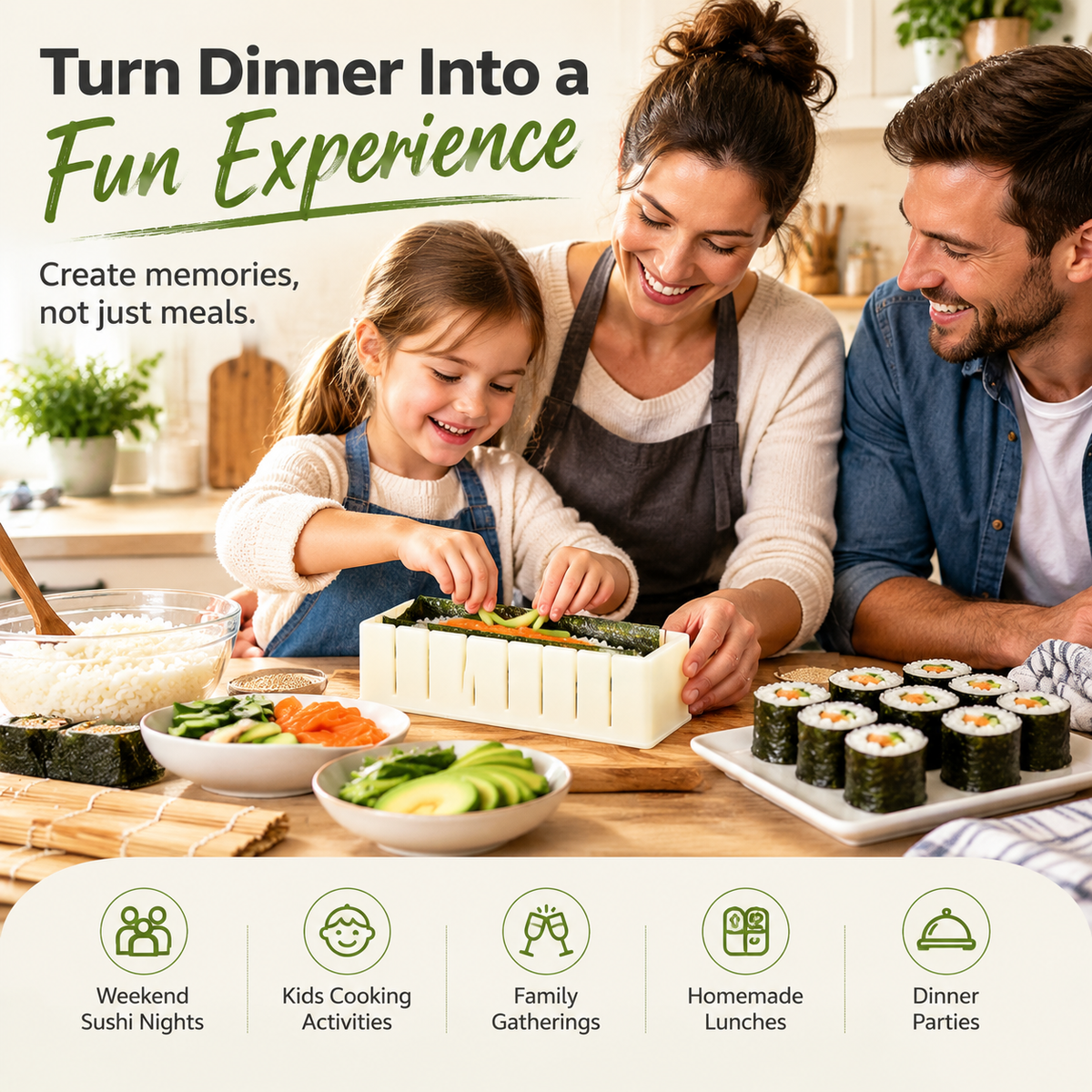 🍣  Sushi Maker Mold – Perfect Homemade Rolls Made Easy