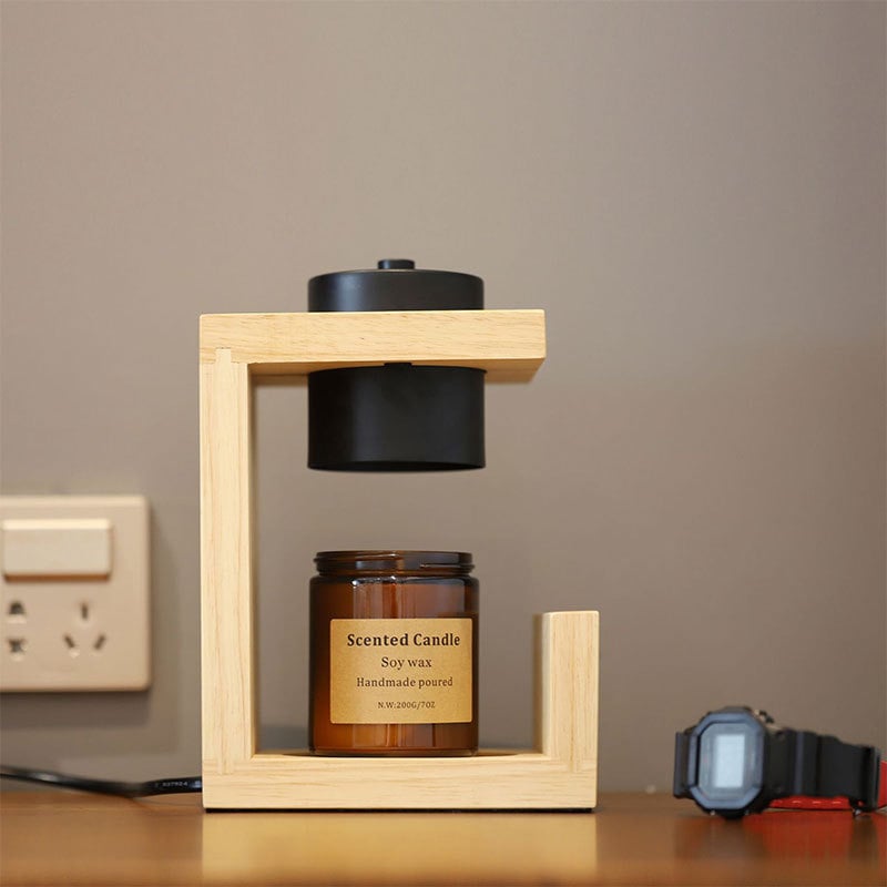 🕯️Wooden Candle Warmer Lamp – Timer & Dimmer Melting Lamp for Home Decor