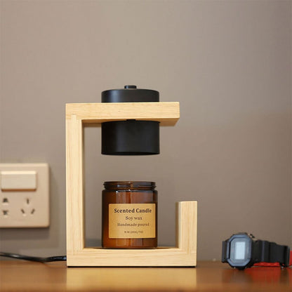 🕯️Wooden Candle Warmer Lamp – Timer & Dimmer Melting Lamp for Home Decor
