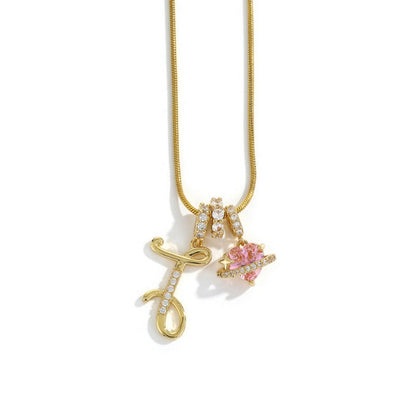 Elegant Initial Heart Charm Necklace