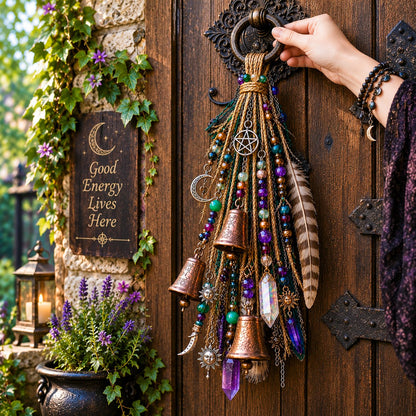 🔮Witchy Door Charm | Bells, Crystals & Celestial Hanging Decor🔮