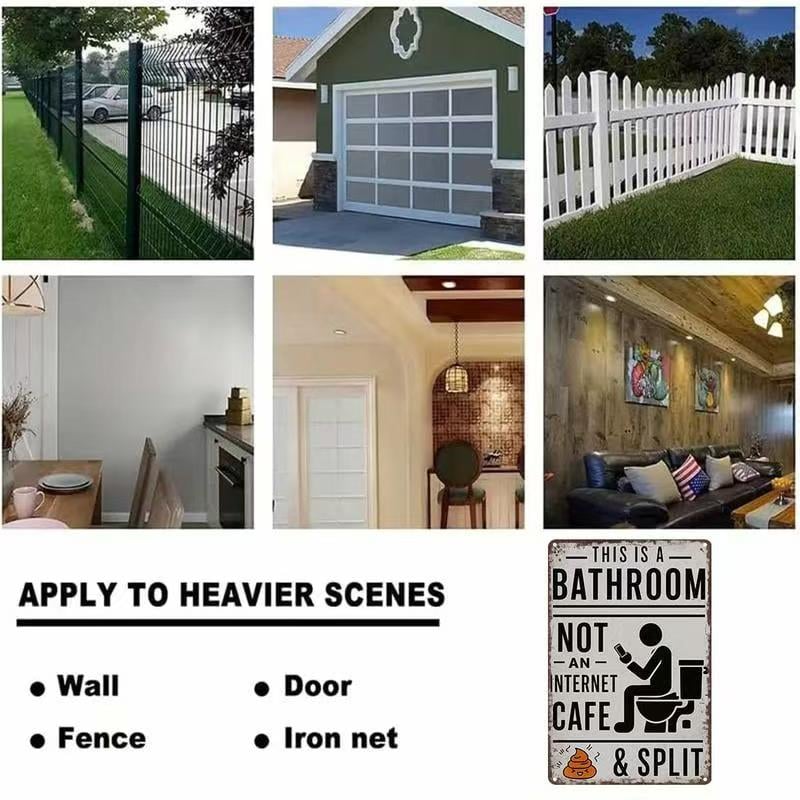 😂 Humorous Bathroom Metal Wall Sign