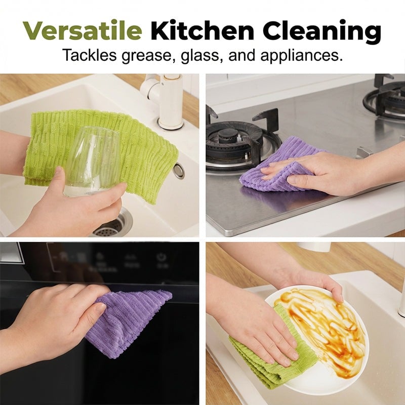 🏆LAST DAY SALE 60% OFF✨🧼Single Pack Tear-Off Plush Household Cleaning Cloth Roll, Absorbent Wiping Towel Suitable