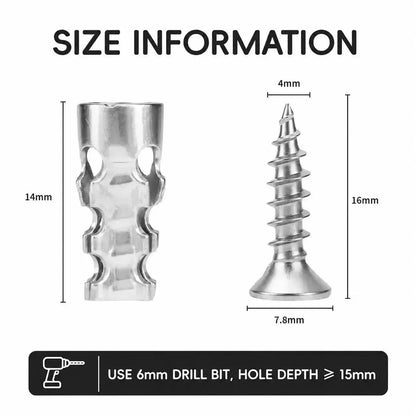 🛠️🔩Self Drilling Drywall Anchors with Screws Kit🪨 Easy Install Wall Fixing Accessories