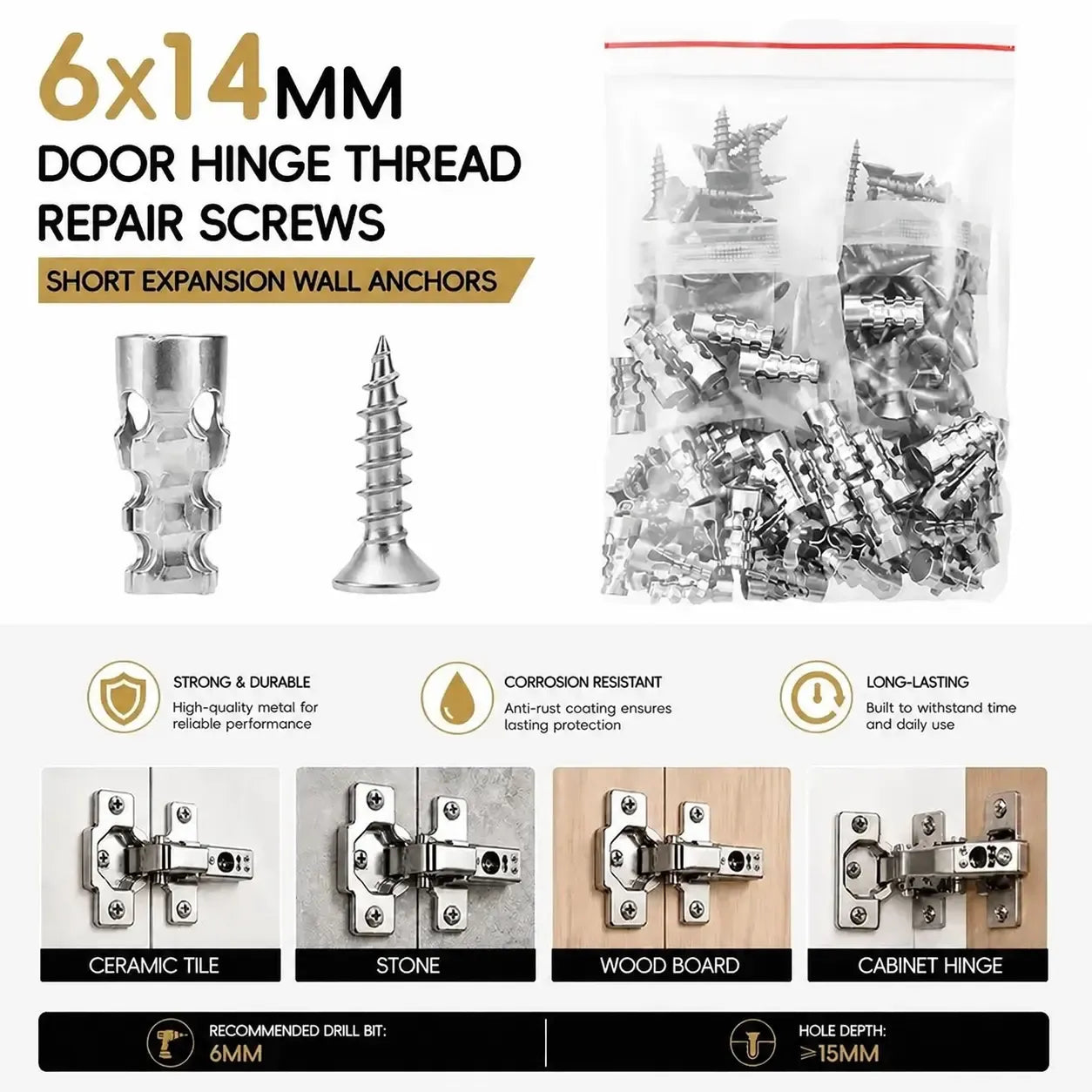 🛠️🔩Self Drilling Drywall Anchors with Screws Kit🪨 Easy Install Wall Fixing Accessories
