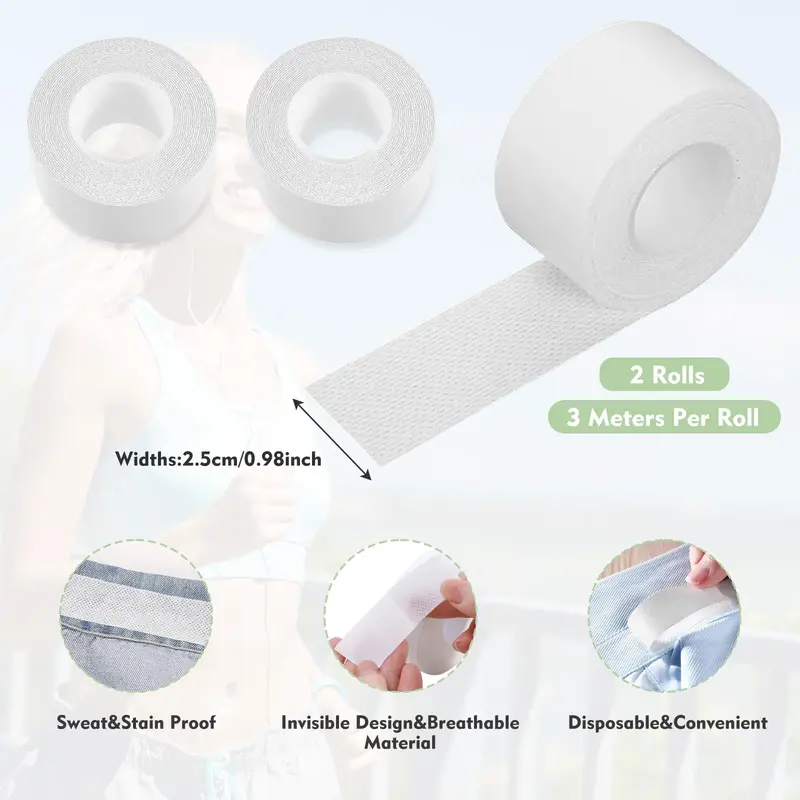 🔥2 Rolls Invisible Sweat Pads & Collar Protectors for Shirts – Unisex Sweat Guard