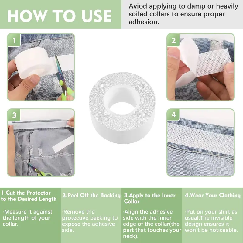 🔥2 Rolls Invisible Sweat Pads & Collar Protectors for Shirts – Unisex Sweat Guard