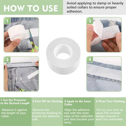 🔥2 Rolls Invisible Sweat Pads & Collar Protectors for Shirts – Unisex Sweat Guard