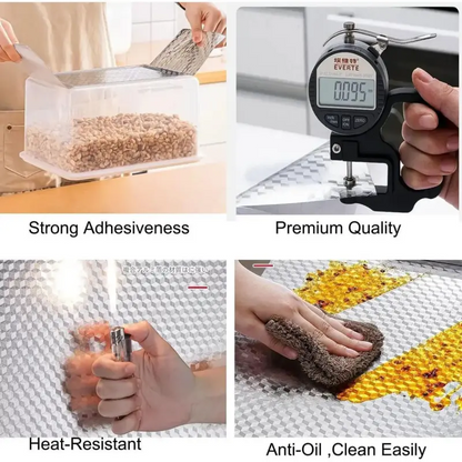 🔥🎁Kitchen Wallpaper Oil Proof Sticker Aluminum Foil Backsplash Self