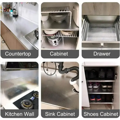 🔥🎁Kitchen Wallpaper Oil Proof Sticker Aluminum Foil Backsplash Self