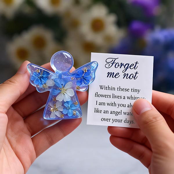 🪽Forget Me Not Dried Flower Angel Keepsake - Timeless Gift for Remembrance, Comfort & Hope