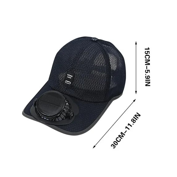 🔥✨Solar Fan Baseball Cap - UV Protection Wide Brim Mesh Hat with Solar & USB Power for Outdoor Heat Relief